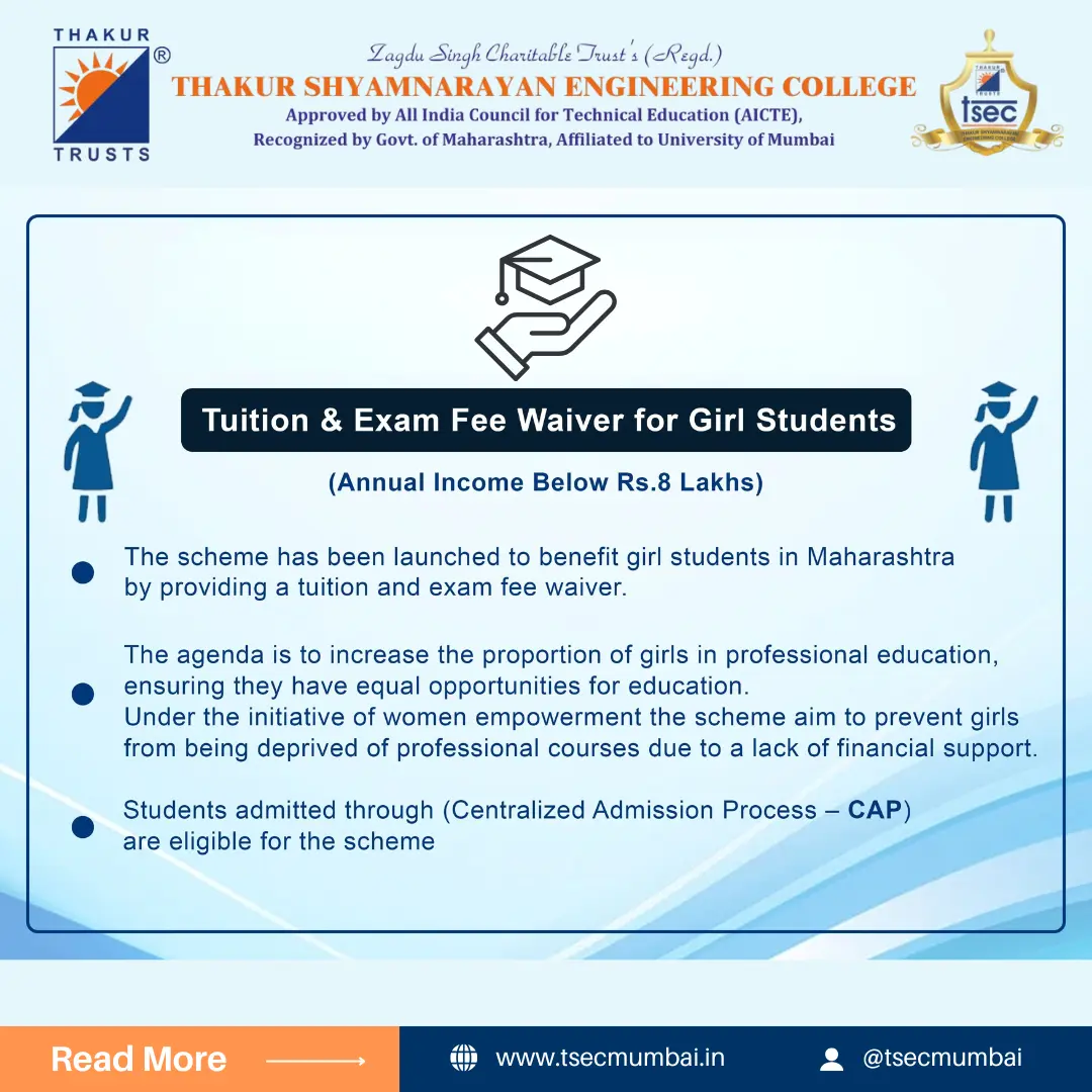 TSEC Tuition & Exam Fee Waiver for Girls Students